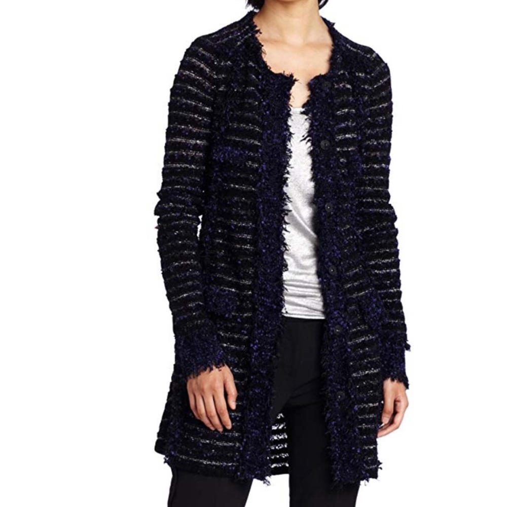 Royal Frayed Hem Distressed Knit Cardigan - Picture 2 of 4